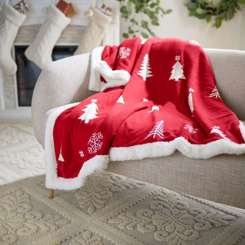 Red Christmas throw blanket